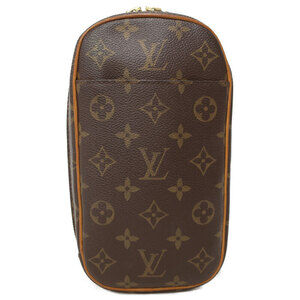 Louis Vuitton Monogram Leather Brown Pochette Ganjou Body Bag